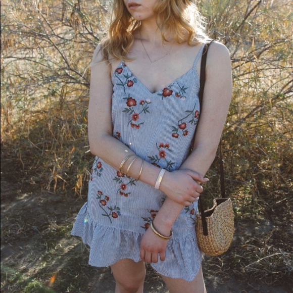 Embroidered Mini Dress NWT - Picture 1 of 4
